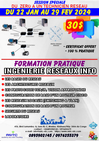 FORMATION EN ARCHITECTURE ET INGENIERIE DES RESEAUX INFORMATIQUE